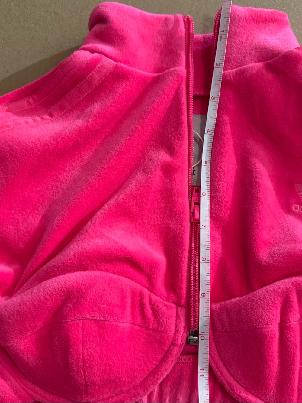 Adidas X Jeremy Scott Velour Crop TrackTop NWT Small Pink Y2K Bustier Streetwear - Picture 14 of 16